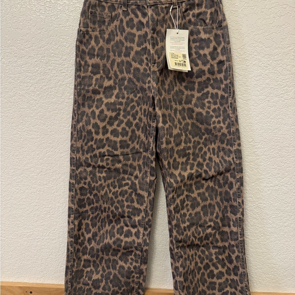 Sezane Leopard Print jeans